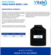 Cargar imagen en el visor de la galería, Vitale 1100lts color negro bicapa
