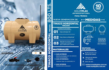 Cargar imagen en el visor de la galería, Tinaco Tricapa Baige Horizontal dee 800l Moldyplas
